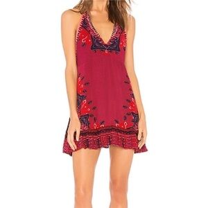 Free People Red Steal The Sun Tunic Dress